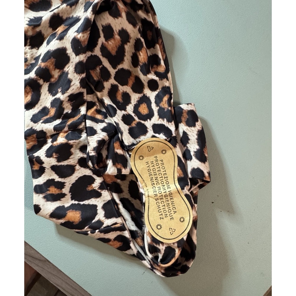 SHEIN Leopard Print 2 Piece Bikini Set Bandeau Top Cups XL NWOT - Picture 5 of 7